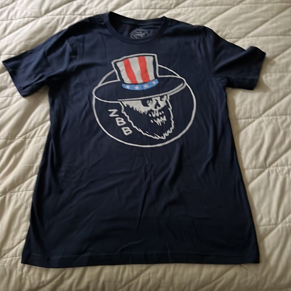 Zach Brown Band ZBB Navy Graphic Tee with Patriotic Skull JULY 4th medium